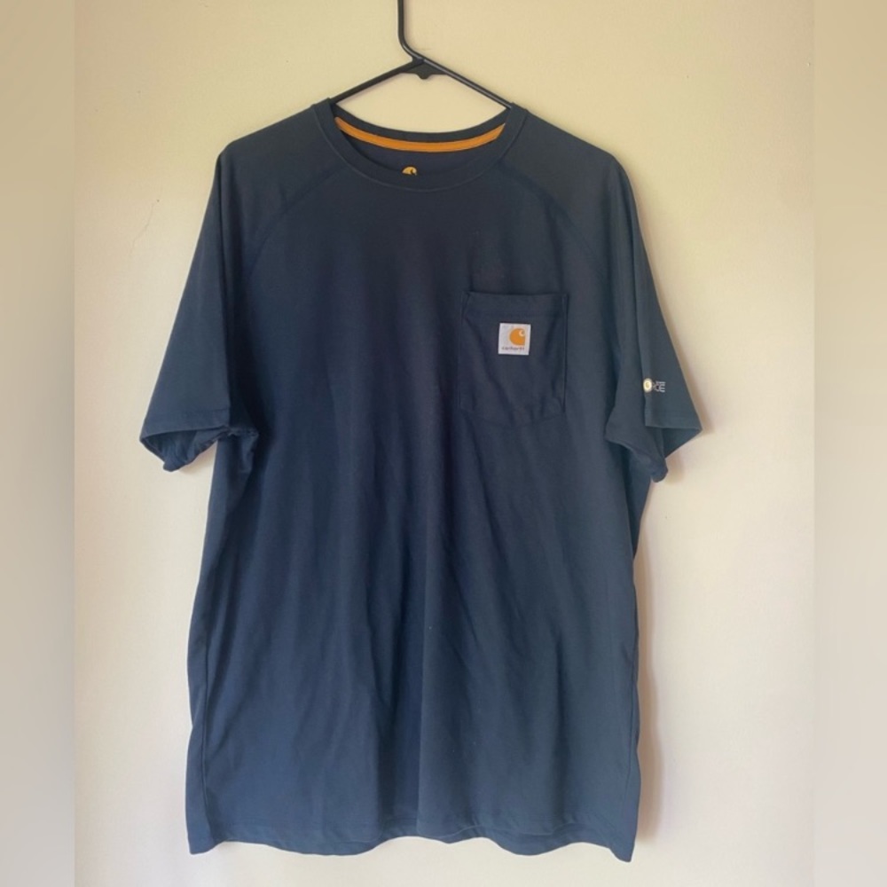 Carhartt Short Sleeve Crew Neck T-Shirt with Pocket Navy Men’s Size Extra Large